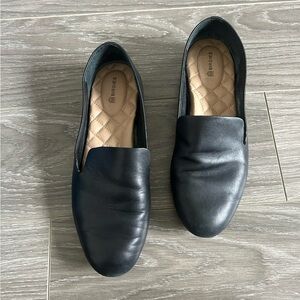 Birdies Black Leather Flats Size 8